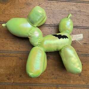 Halloween‎ Neon Green Plush Balloon Dog 8" Stuffed Animal Bat one  Flaw-tag Fray